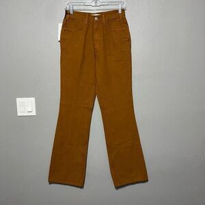 RE/DONE High Rise 70s Stove Pipe Straight Leg Jean Sz 27 Clay Brown Cotton Pants